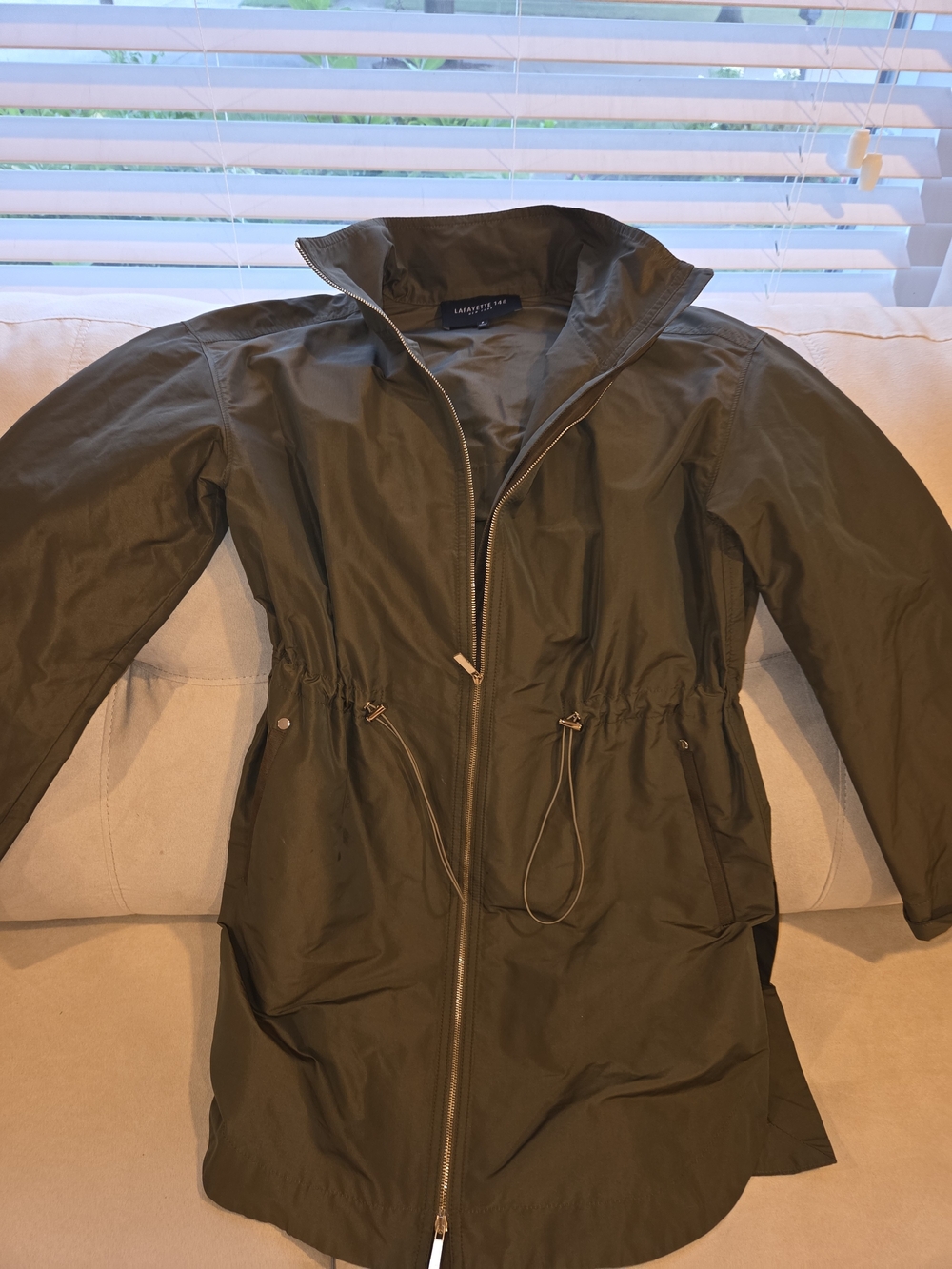 Lafayette 148 New York Olive Utility Drawstring Jacket